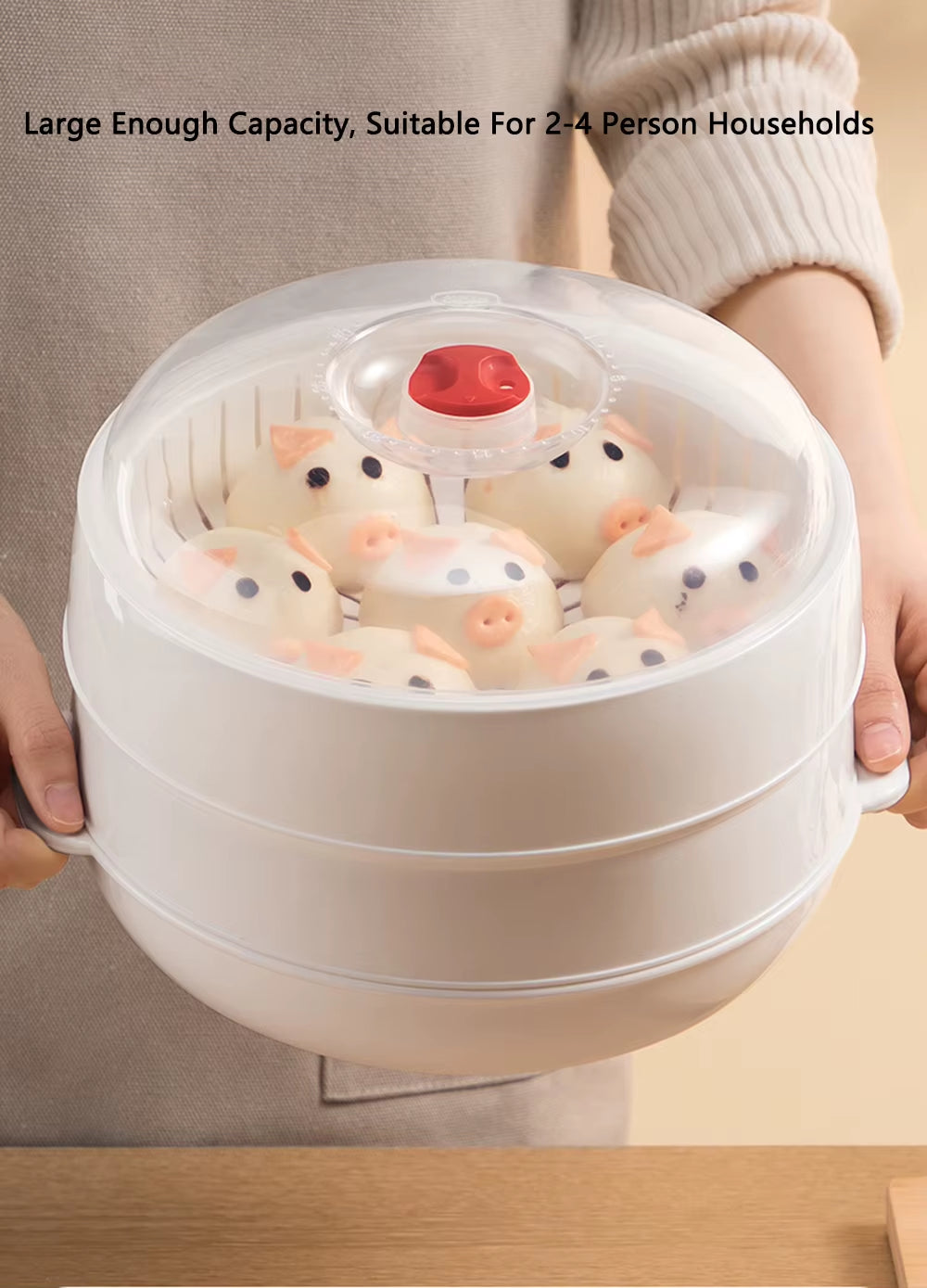 Elevate Your Cooking with the Large Capacity Microwave Heating Steamer - Effortlessly Prepare Delicious Meals!